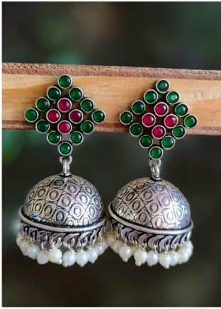 Oxidised Jhumka Earrings