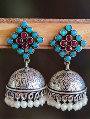 Oxidised Jhumka Earrings