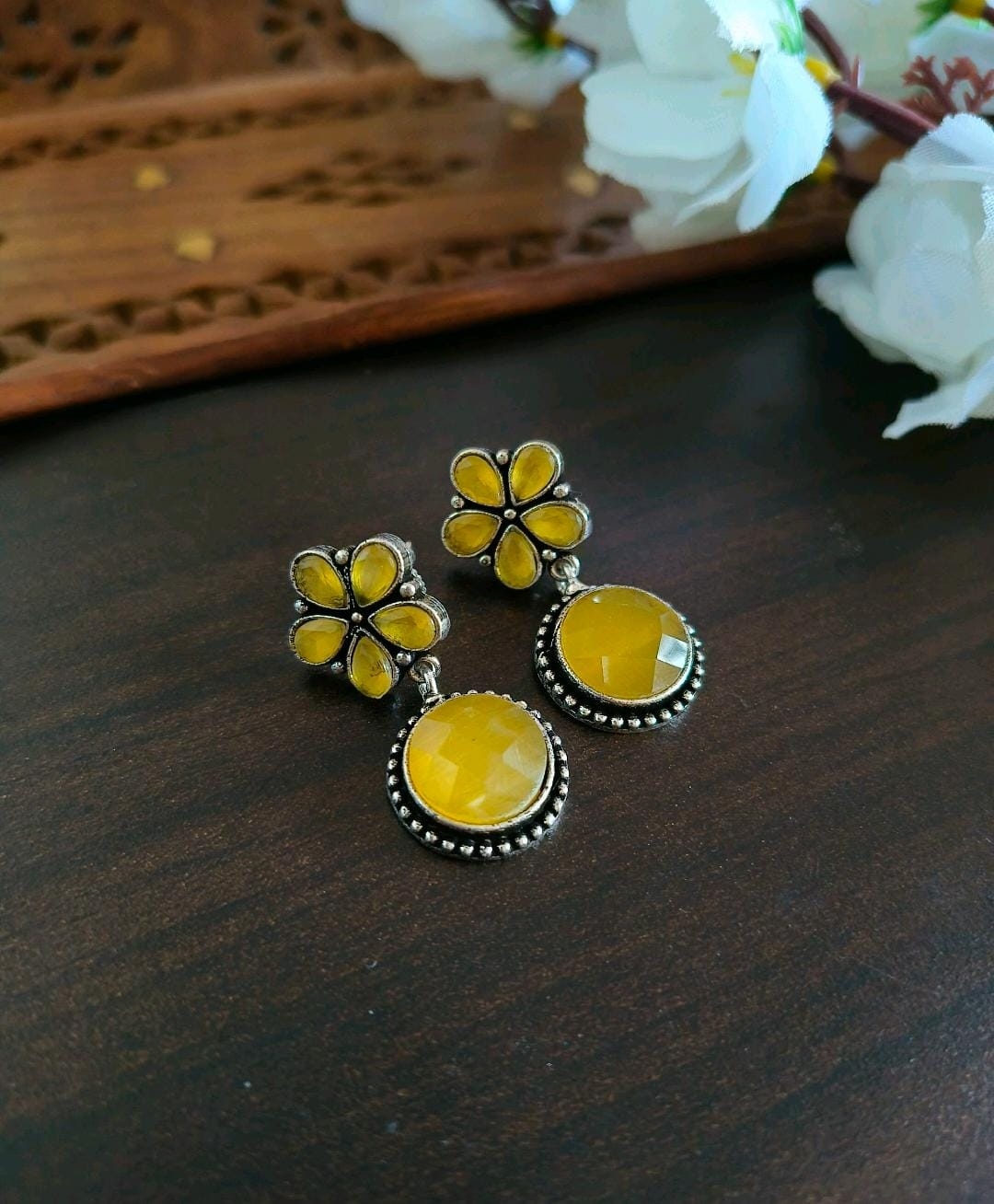 Oxidised Dangler Earrings