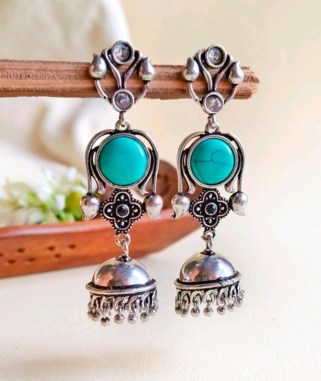 Oxidised Jhumka Earrings