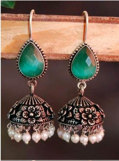 Oxidised Jhumka Earrings