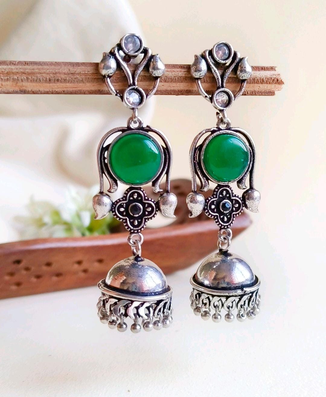 Oxidised Jhumka Earrings