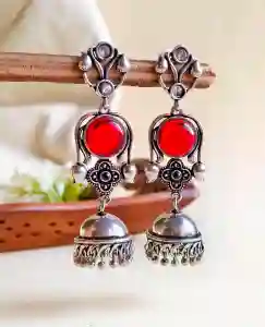 Oxidised Jhumka Earrings