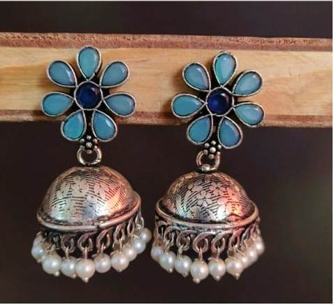 Oxidised Jhumka Earrings