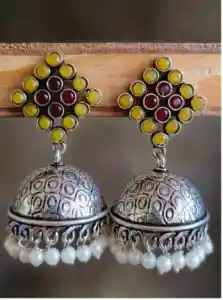 Oxidised Jhumka Earrings